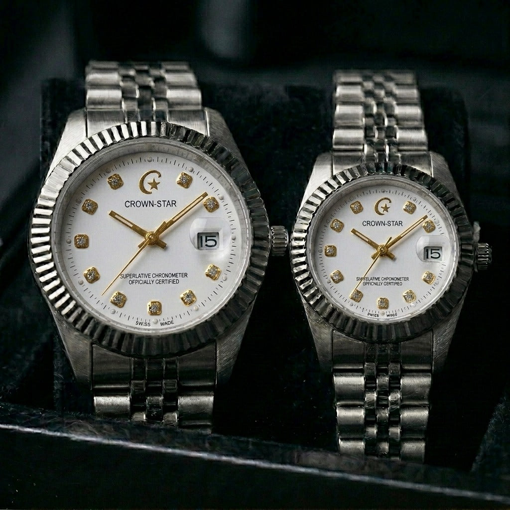 Crown-Star Luxury Couple Watch Set