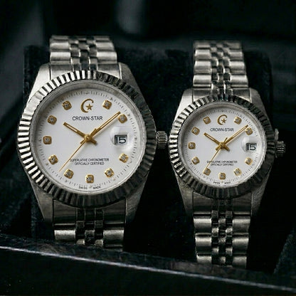 Crown-Star Luxury Couple Watch Set