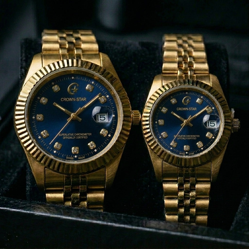 Crown-Star Luxury Couple Watch Set