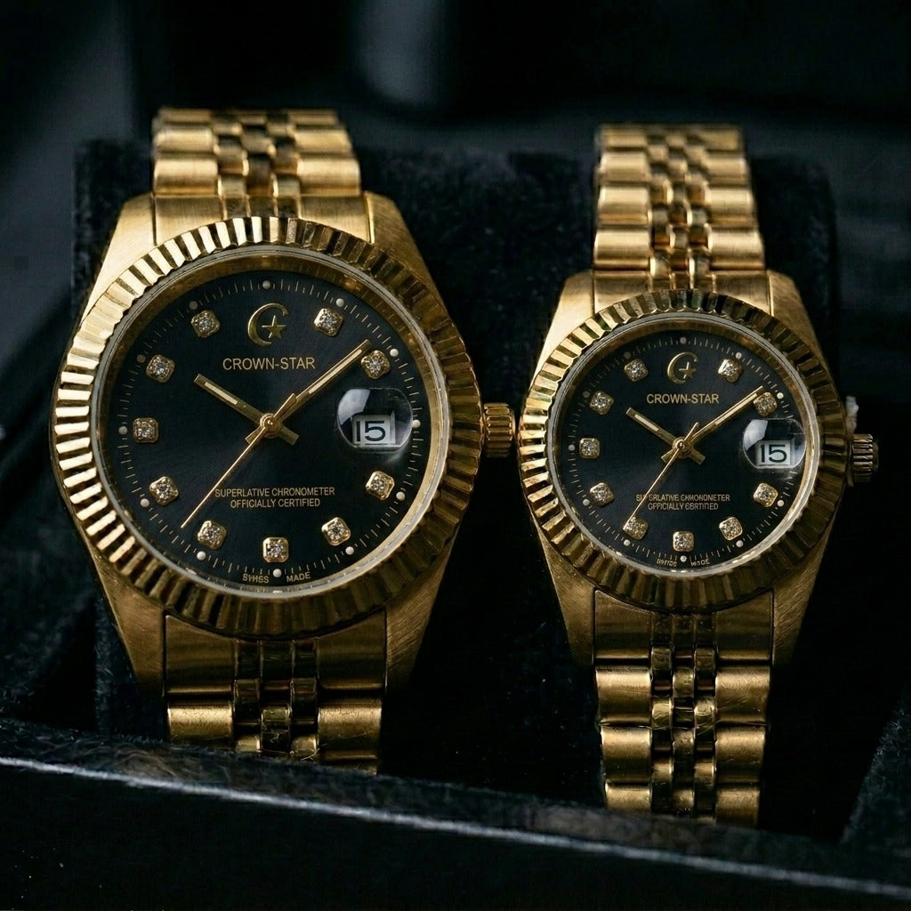 Crown-Star Luxury Couple Watch Set