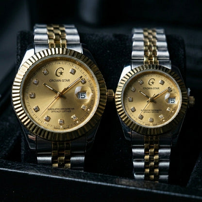 Crown-Star Luxury Couple Watch Set