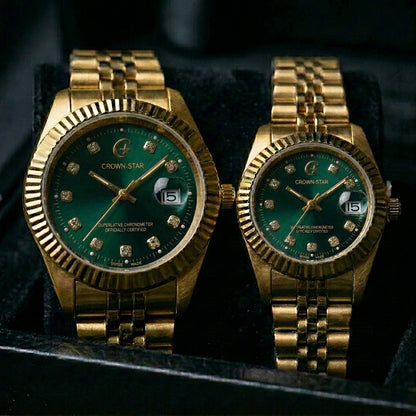 Crown-Star Luxury Couple Watch Set