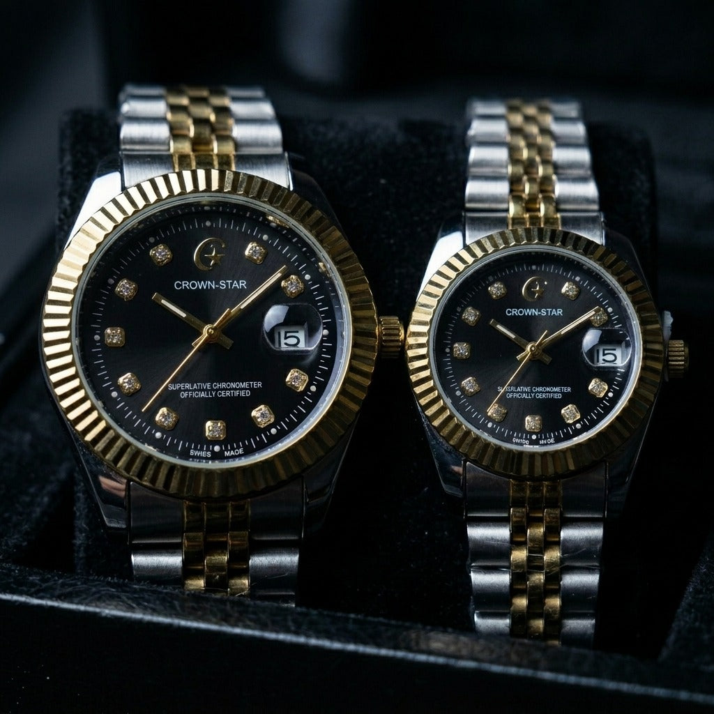Crown-Star Luxury Couple Watch Set