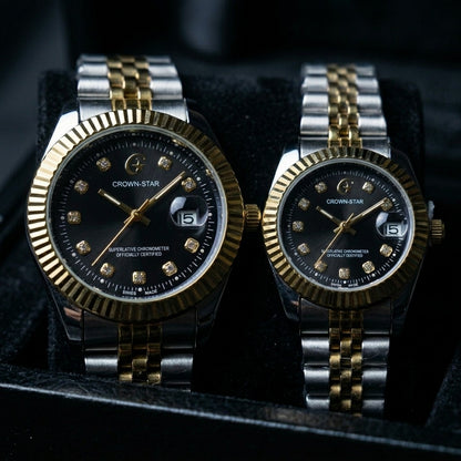 Crown-Star Luxury Couple Watch Set
