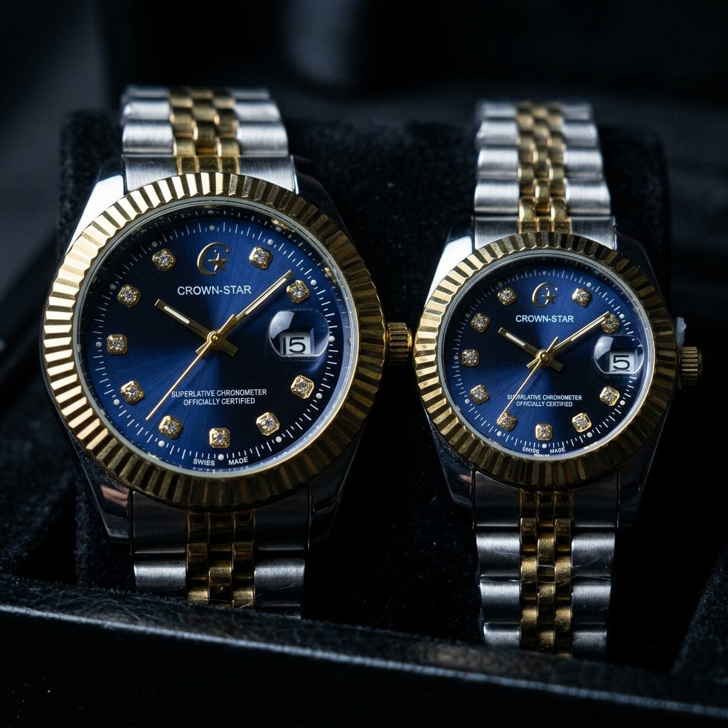 Crown-Star Luxury Couple Watch Set