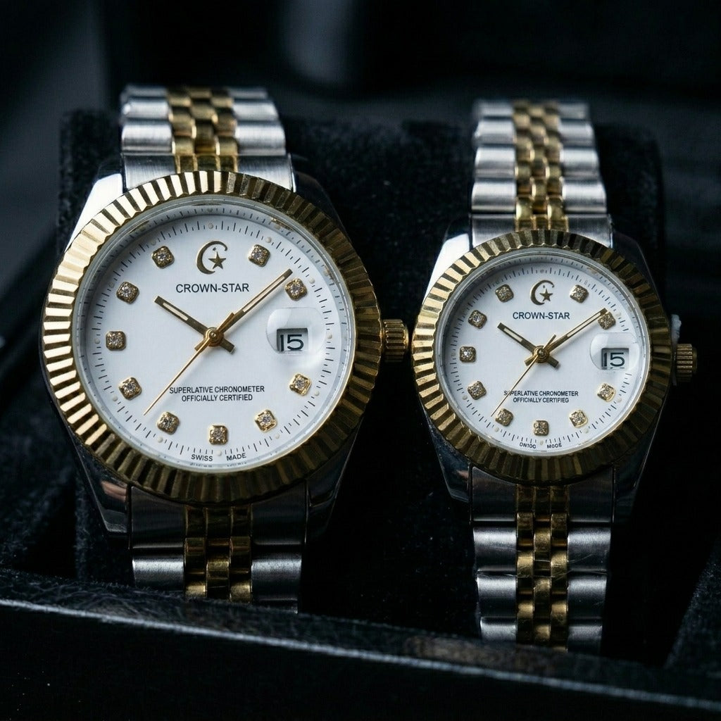 Crown-Star Luxury Couple Watch Set