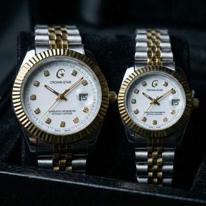 Crown-Star Luxury Couple Watch Set