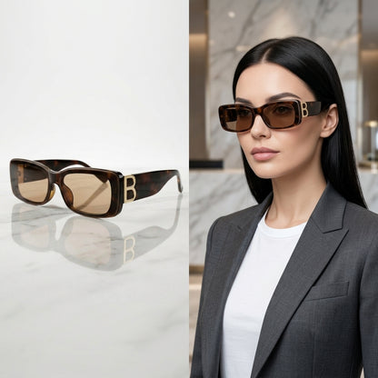 Luxury Women's Rectangle Sunglasses